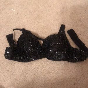 Black iheartraves sequin bra